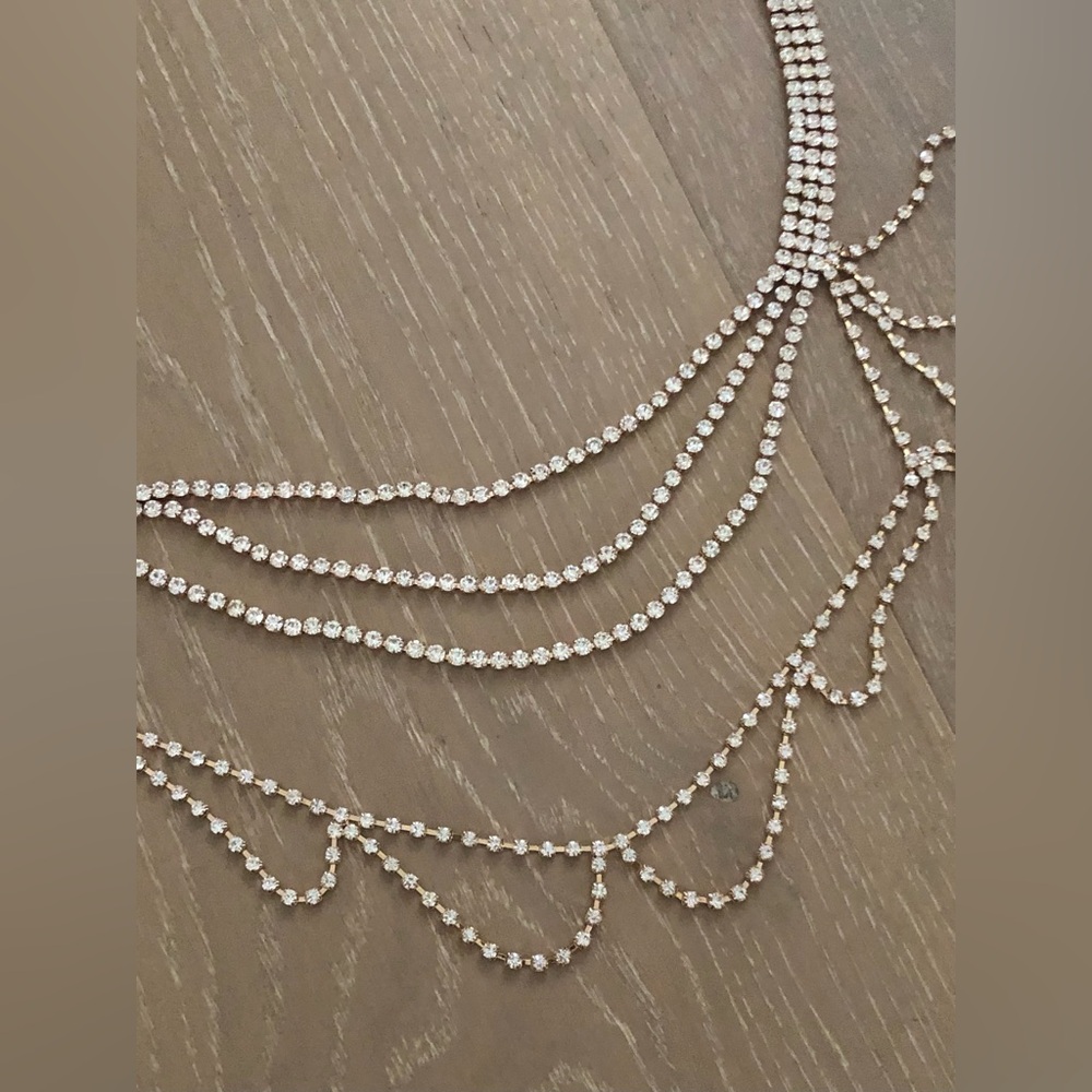 Multi Stand Rhinestone Necklace - Picture 2 of 5